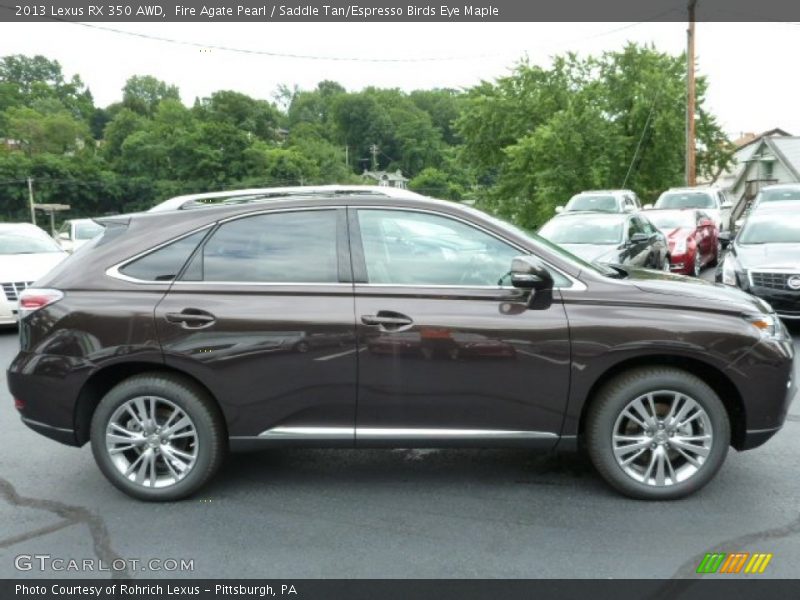 Fire Agate Pearl / Saddle Tan/Espresso Birds Eye Maple 2013 Lexus RX 350 AWD