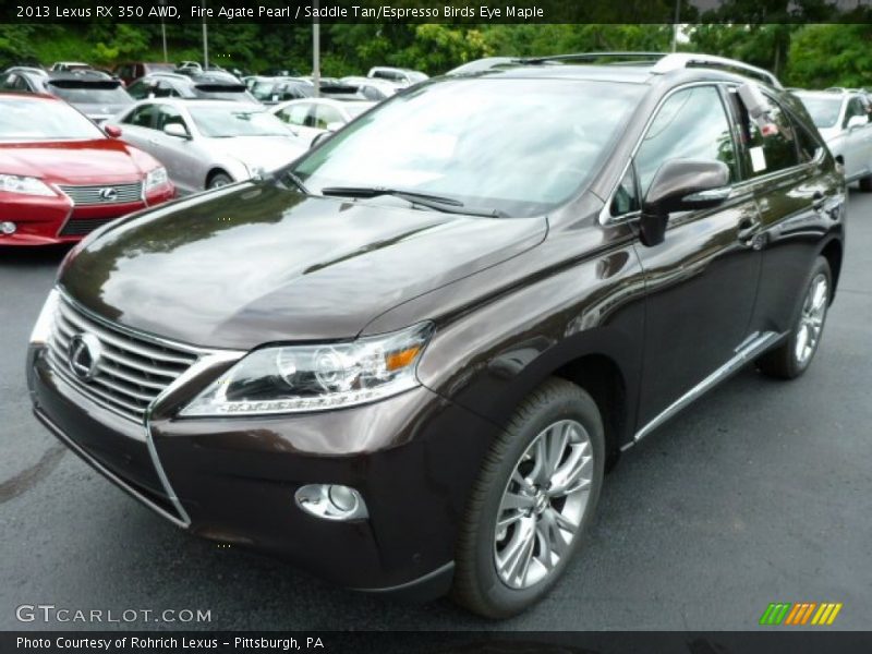 Fire Agate Pearl / Saddle Tan/Espresso Birds Eye Maple 2013 Lexus RX 350 AWD