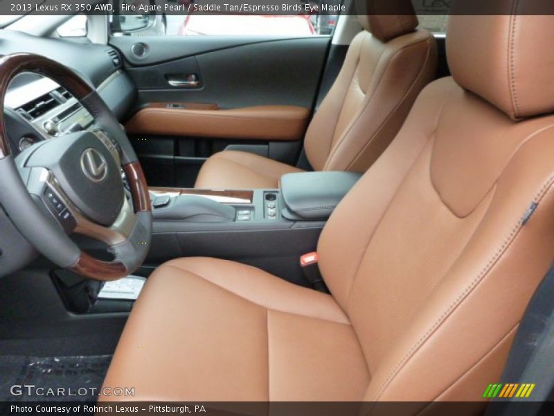 Fire Agate Pearl / Saddle Tan/Espresso Birds Eye Maple 2013 Lexus RX 350 AWD