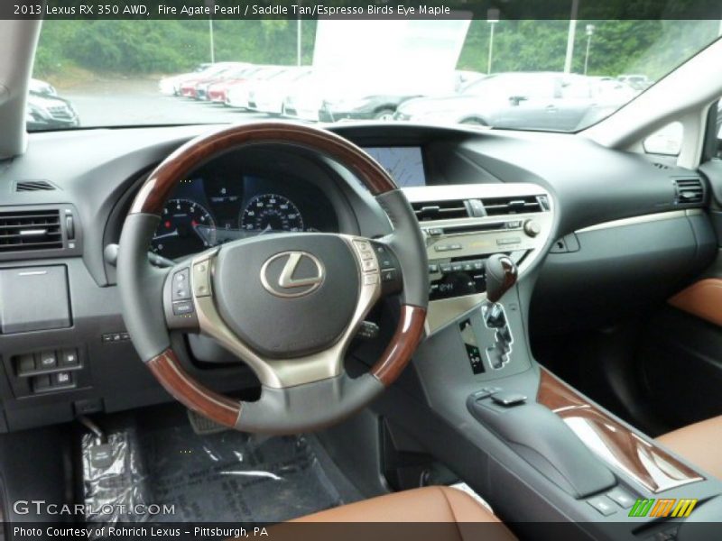 Fire Agate Pearl / Saddle Tan/Espresso Birds Eye Maple 2013 Lexus RX 350 AWD