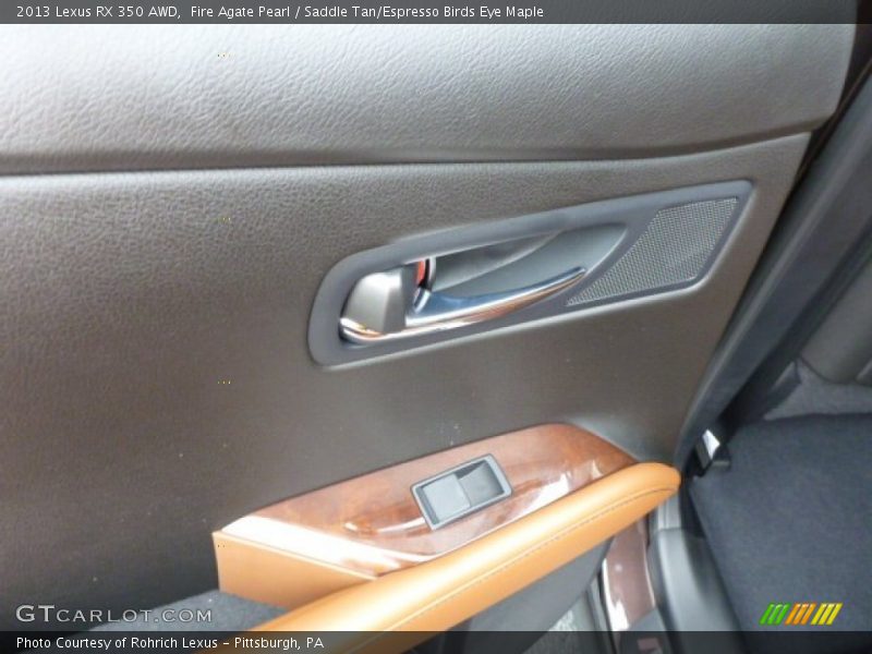 Fire Agate Pearl / Saddle Tan/Espresso Birds Eye Maple 2013 Lexus RX 350 AWD