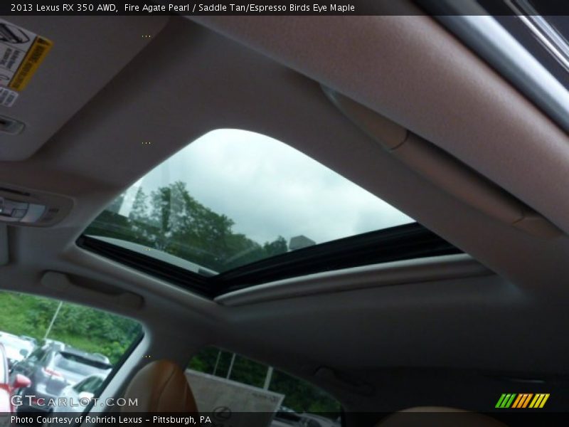 Fire Agate Pearl / Saddle Tan/Espresso Birds Eye Maple 2013 Lexus RX 350 AWD
