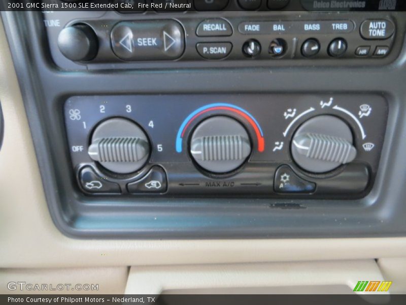 Controls of 2001 Sierra 1500 SLE Extended Cab