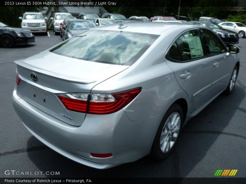 Silver Lining Metallic / Light Gray 2013 Lexus ES 300h Hybrid