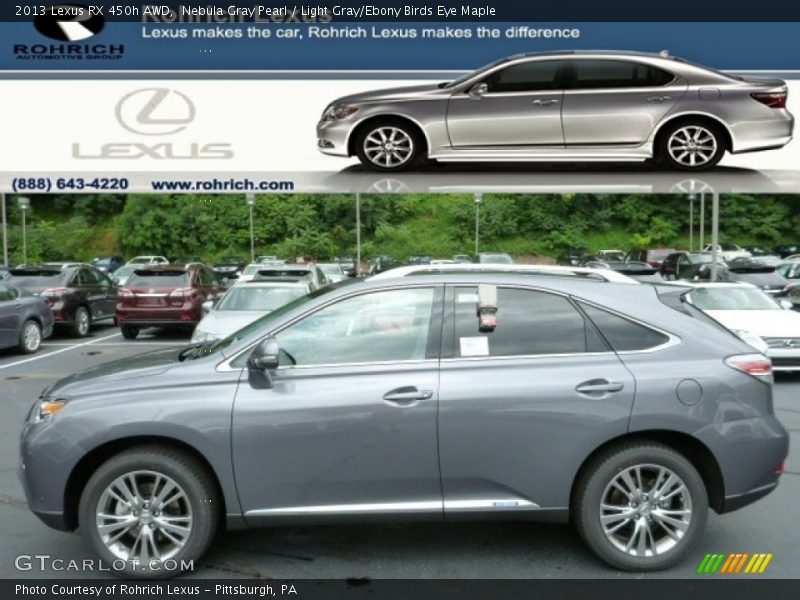 Nebula Gray Pearl / Light Gray/Ebony Birds Eye Maple 2013 Lexus RX 450h AWD