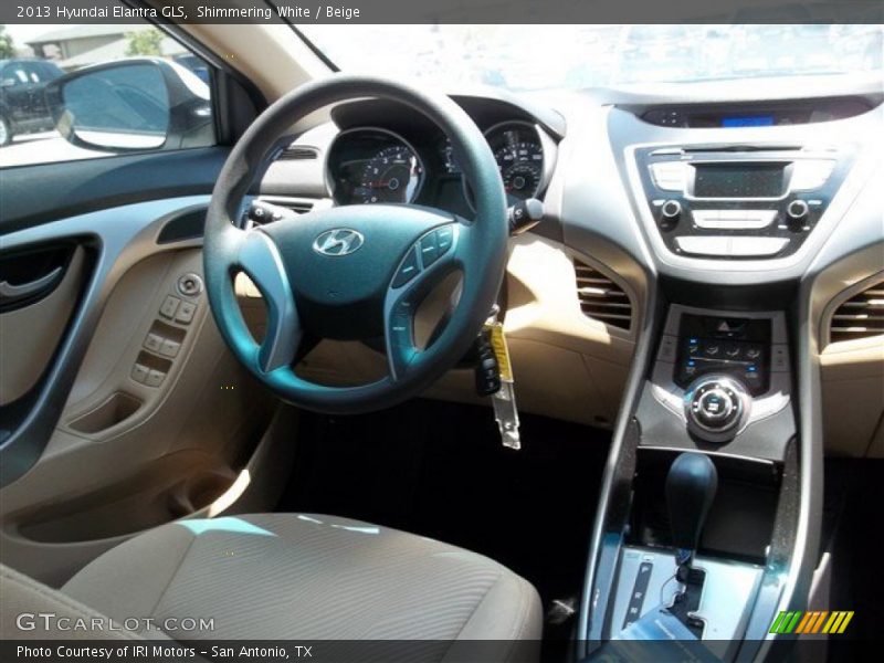 Shimmering White / Beige 2013 Hyundai Elantra GLS