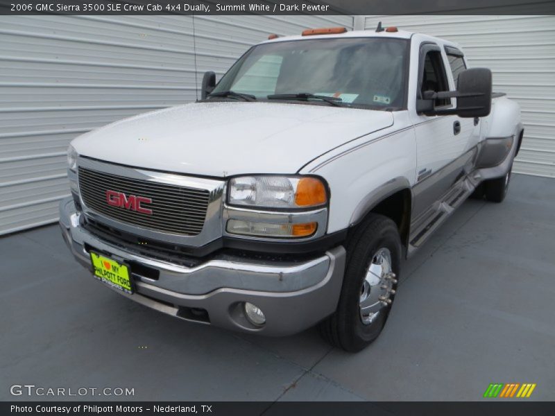 Summit White / Dark Pewter 2006 GMC Sierra 3500 SLE Crew Cab 4x4 Dually