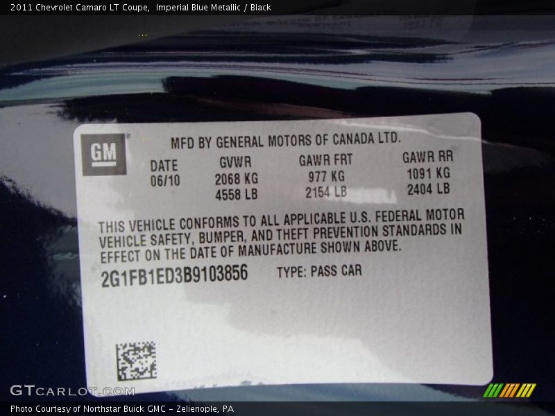 Imperial Blue Metallic / Black 2011 Chevrolet Camaro LT Coupe