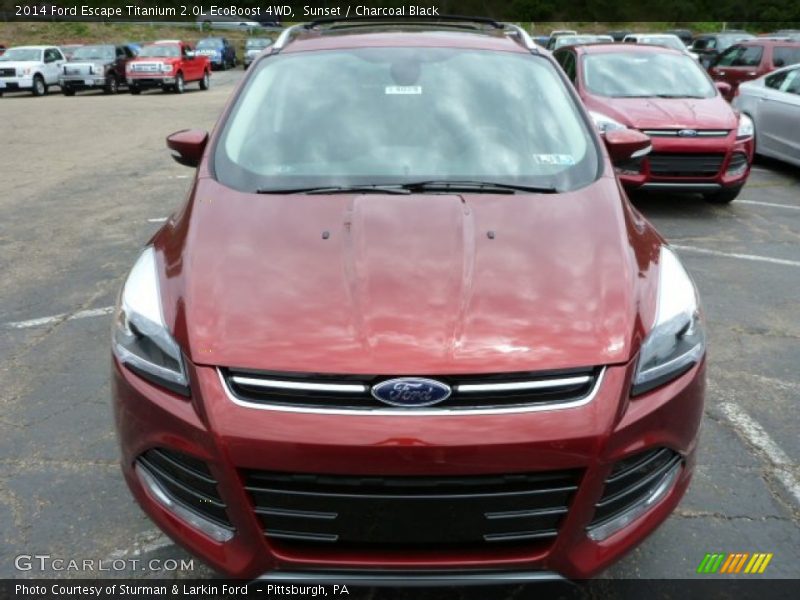 Sunset / Charcoal Black 2014 Ford Escape Titanium 2.0L EcoBoost 4WD