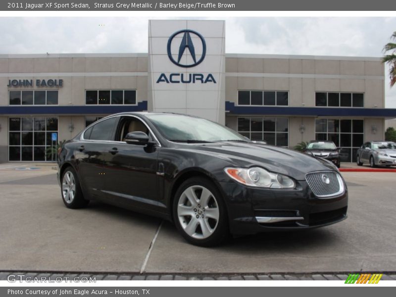 Stratus Grey Metallic / Barley Beige/Truffle Brown 2011 Jaguar XF Sport Sedan