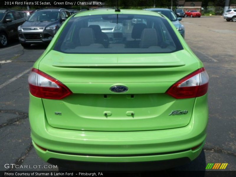 Green Envy / Charcoal Black 2014 Ford Fiesta SE Sedan