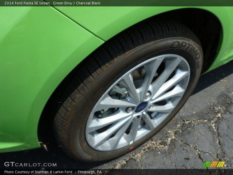 Green Envy / Charcoal Black 2014 Ford Fiesta SE Sedan