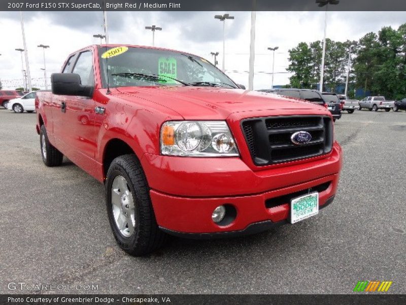 Bright Red / Medium Flint 2007 Ford F150 STX SuperCab