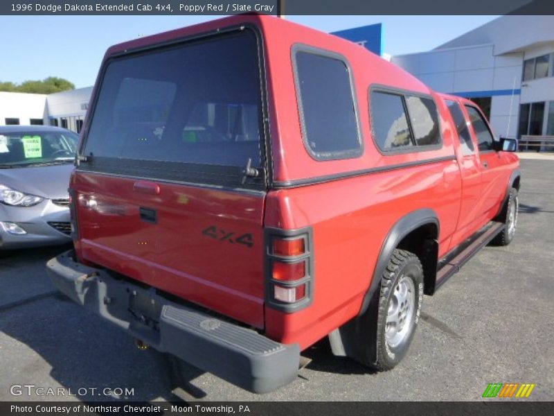 Poppy Red / Slate Gray 1996 Dodge Dakota Extended Cab 4x4
