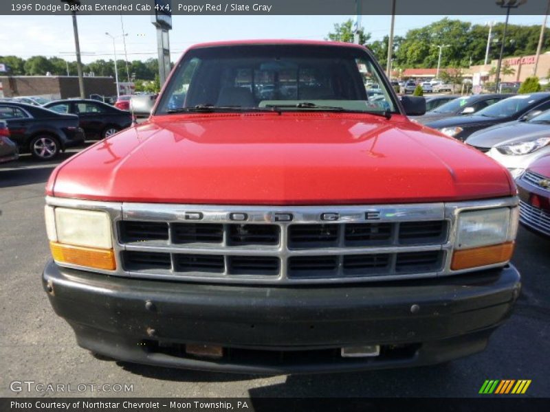 Poppy Red / Slate Gray 1996 Dodge Dakota Extended Cab 4x4