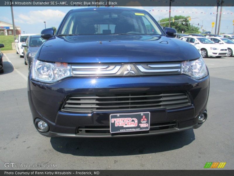 Cosmic Blue Metallic / Black 2014 Mitsubishi Outlander SE S-AWC