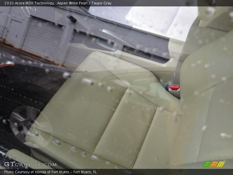 Aspen White Pearl / Taupe Gray 2010 Acura MDX Technology