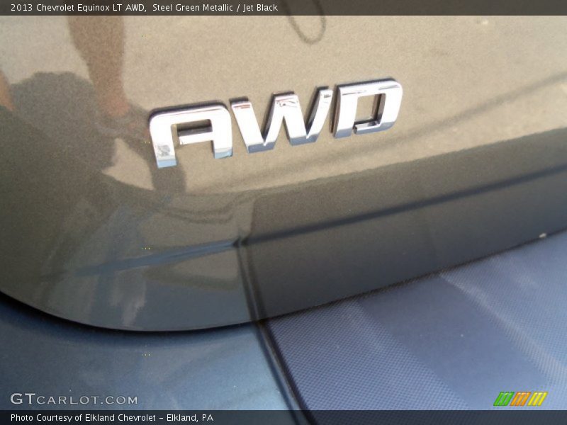 Steel Green Metallic / Jet Black 2013 Chevrolet Equinox LT AWD