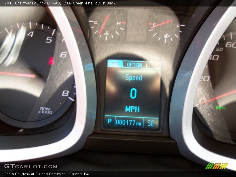Steel Green Metallic / Jet Black 2013 Chevrolet Equinox LT AWD