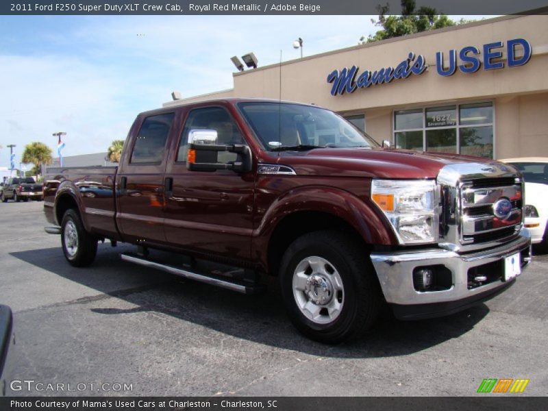Royal Red Metallic / Adobe Beige 2011 Ford F250 Super Duty XLT Crew Cab