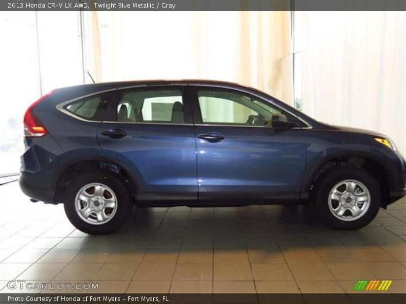 Twilight Blue Metallic / Gray 2013 Honda CR-V LX AWD