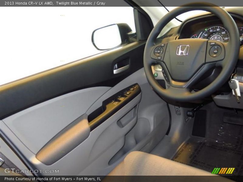 Twilight Blue Metallic / Gray 2013 Honda CR-V LX AWD