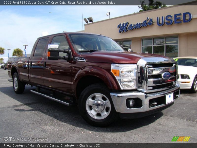 Royal Red Metallic / Adobe Beige 2011 Ford F250 Super Duty XLT Crew Cab