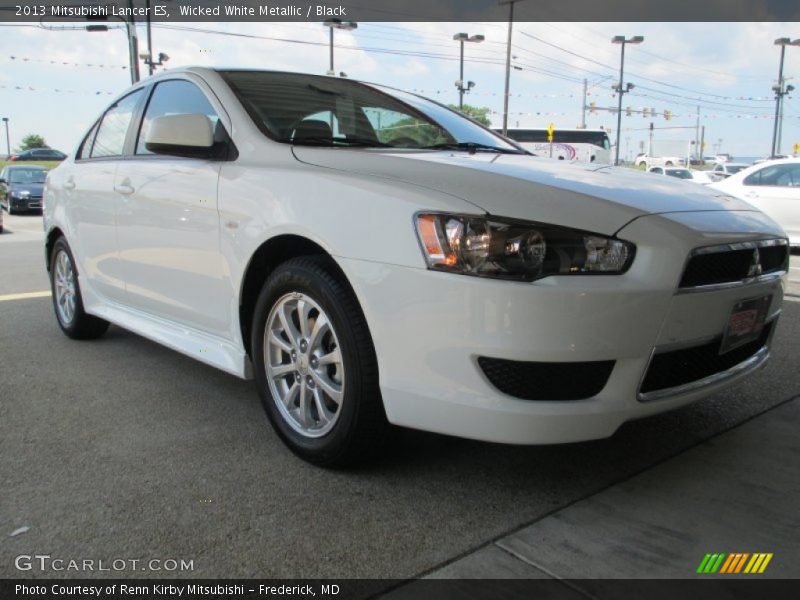 Wicked White Metallic / Black 2013 Mitsubishi Lancer ES