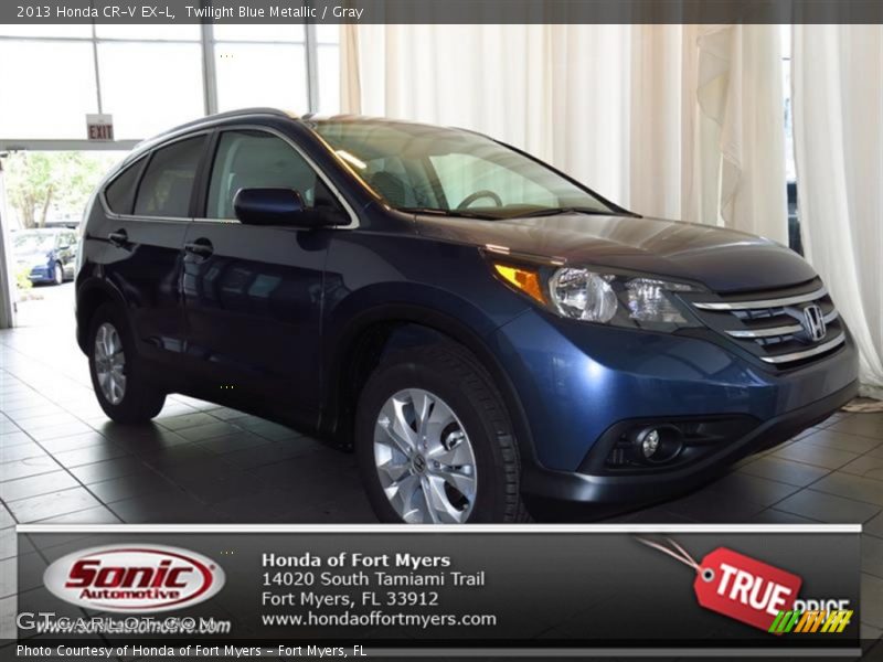 Twilight Blue Metallic / Gray 2013 Honda CR-V EX-L