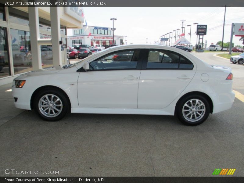 Wicked White Metallic / Black 2013 Mitsubishi Lancer ES