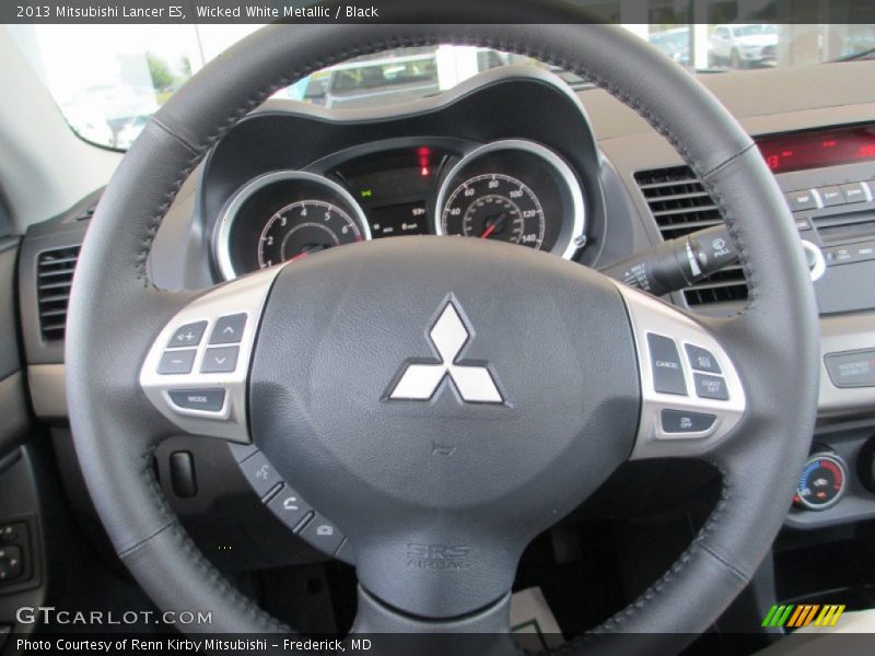 Wicked White Metallic / Black 2013 Mitsubishi Lancer ES