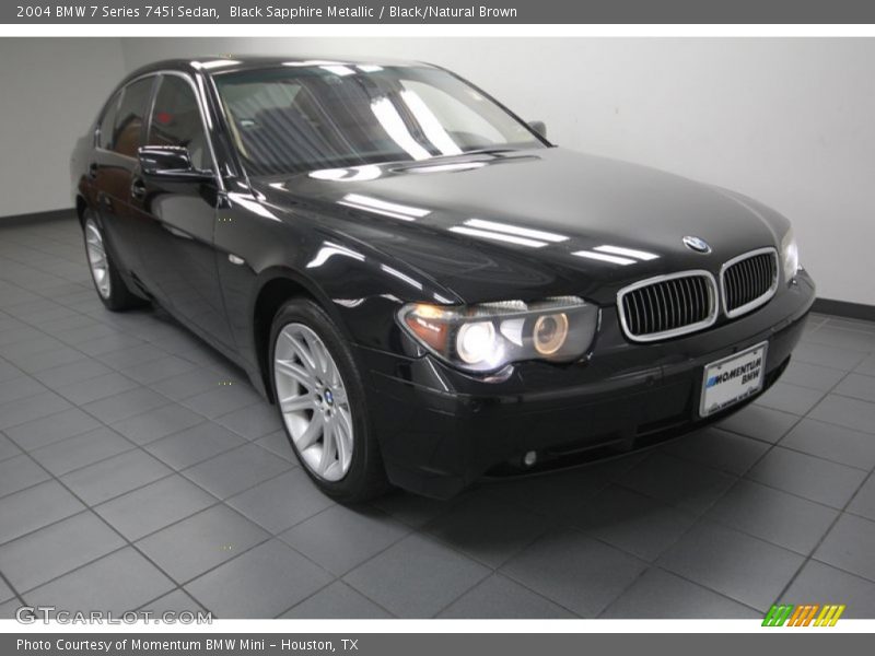 Black Sapphire Metallic / Black/Natural Brown 2004 BMW 7 Series 745i Sedan