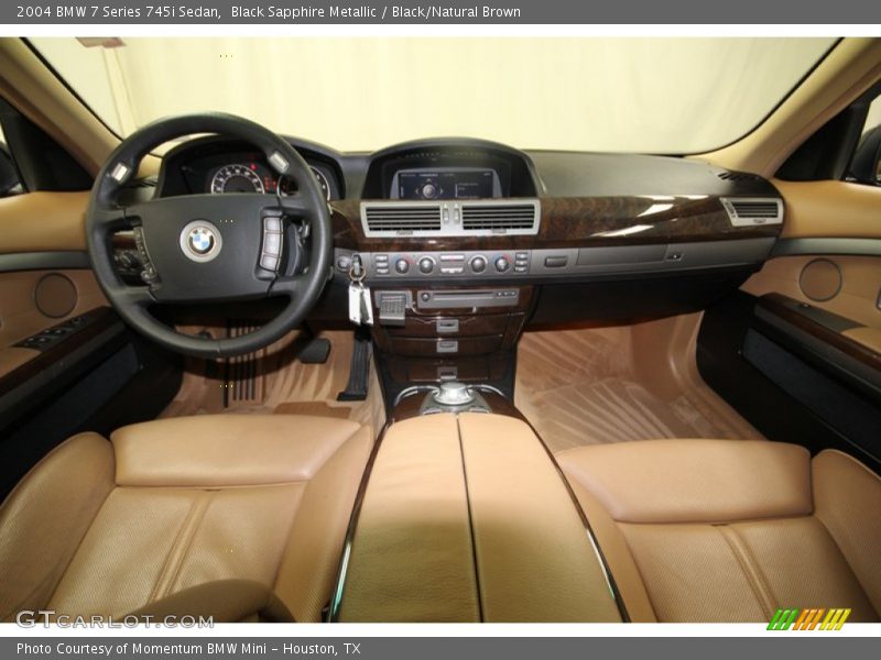 Black Sapphire Metallic / Black/Natural Brown 2004 BMW 7 Series 745i Sedan