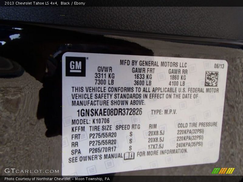 Black / Ebony 2013 Chevrolet Tahoe LS 4x4