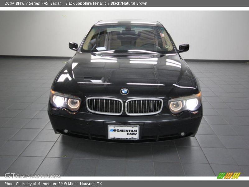 Black Sapphire Metallic / Black/Natural Brown 2004 BMW 7 Series 745i Sedan