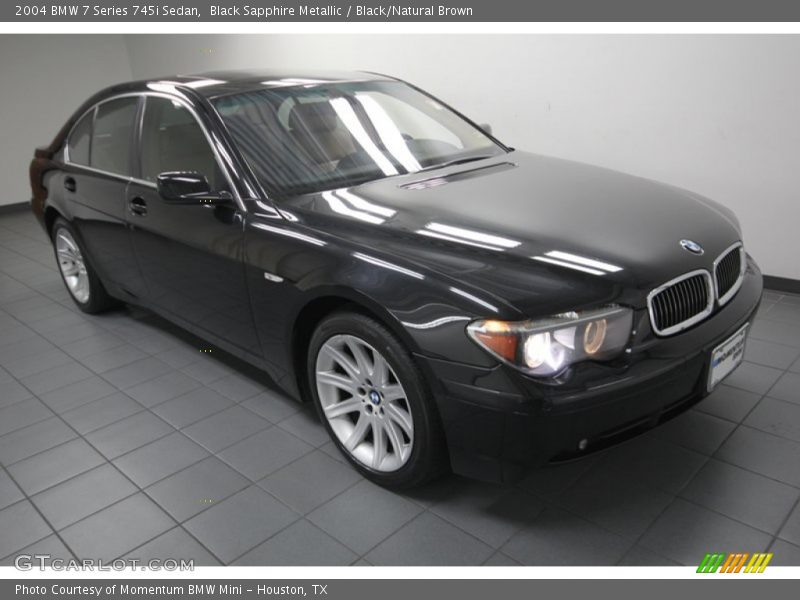 Black Sapphire Metallic / Black/Natural Brown 2004 BMW 7 Series 745i Sedan