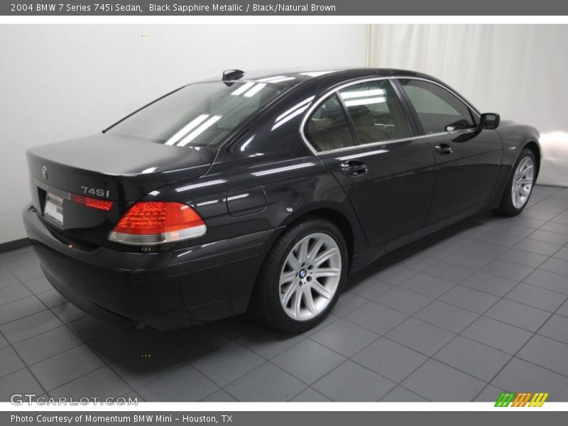 Black Sapphire Metallic / Black/Natural Brown 2004 BMW 7 Series 745i Sedan