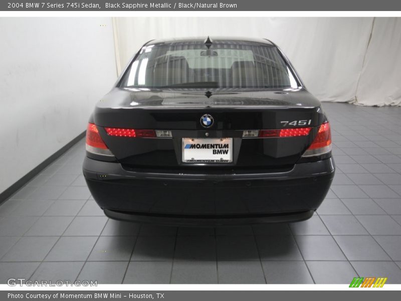 Black Sapphire Metallic / Black/Natural Brown 2004 BMW 7 Series 745i Sedan