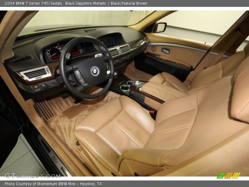 Black Sapphire Metallic / Black/Natural Brown 2004 BMW 7 Series 745i Sedan