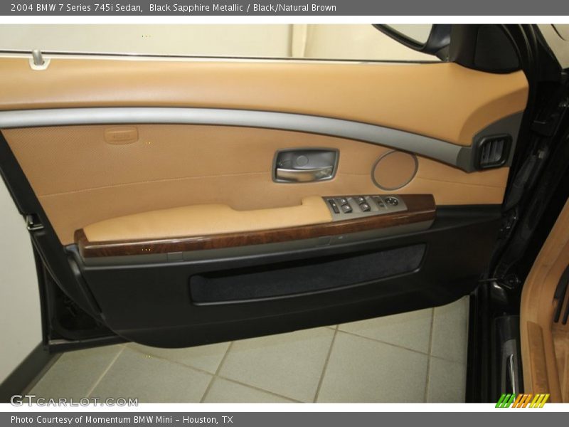 Black Sapphire Metallic / Black/Natural Brown 2004 BMW 7 Series 745i Sedan