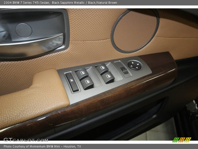 Black Sapphire Metallic / Black/Natural Brown 2004 BMW 7 Series 745i Sedan