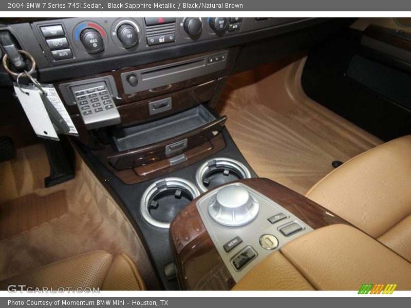 Black Sapphire Metallic / Black/Natural Brown 2004 BMW 7 Series 745i Sedan