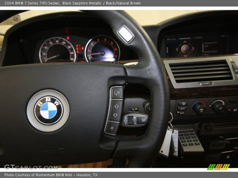 Black Sapphire Metallic / Black/Natural Brown 2004 BMW 7 Series 745i Sedan