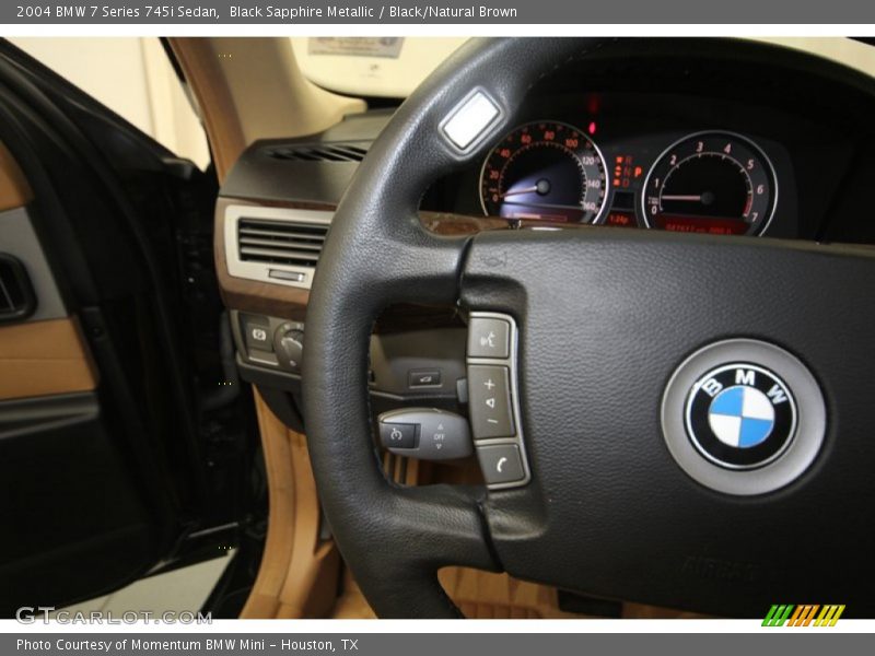 Black Sapphire Metallic / Black/Natural Brown 2004 BMW 7 Series 745i Sedan