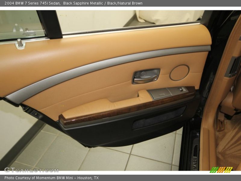 Black Sapphire Metallic / Black/Natural Brown 2004 BMW 7 Series 745i Sedan