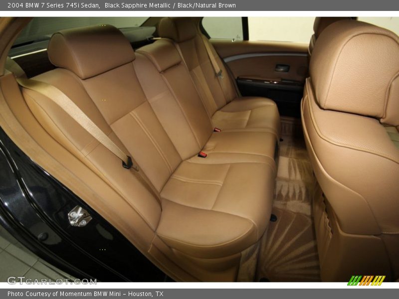 Black Sapphire Metallic / Black/Natural Brown 2004 BMW 7 Series 745i Sedan