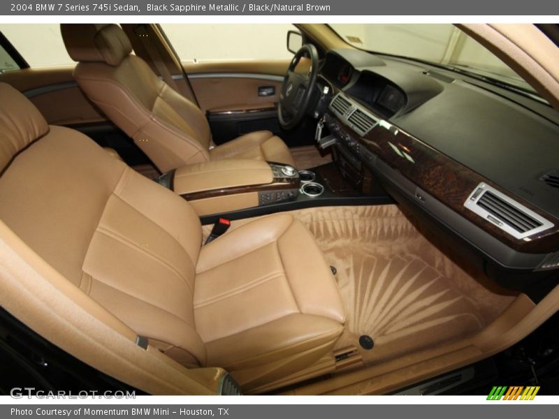 Black Sapphire Metallic / Black/Natural Brown 2004 BMW 7 Series 745i Sedan