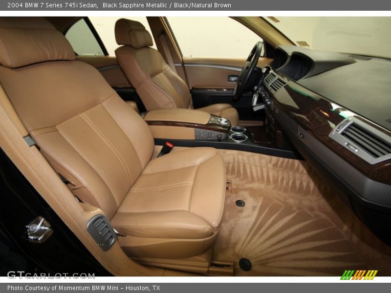 Black Sapphire Metallic / Black/Natural Brown 2004 BMW 7 Series 745i Sedan