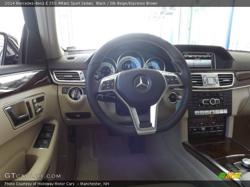 Black / Silk Beige/Espresso Brown 2014 Mercedes-Benz E 350 4Matic Sport Sedan