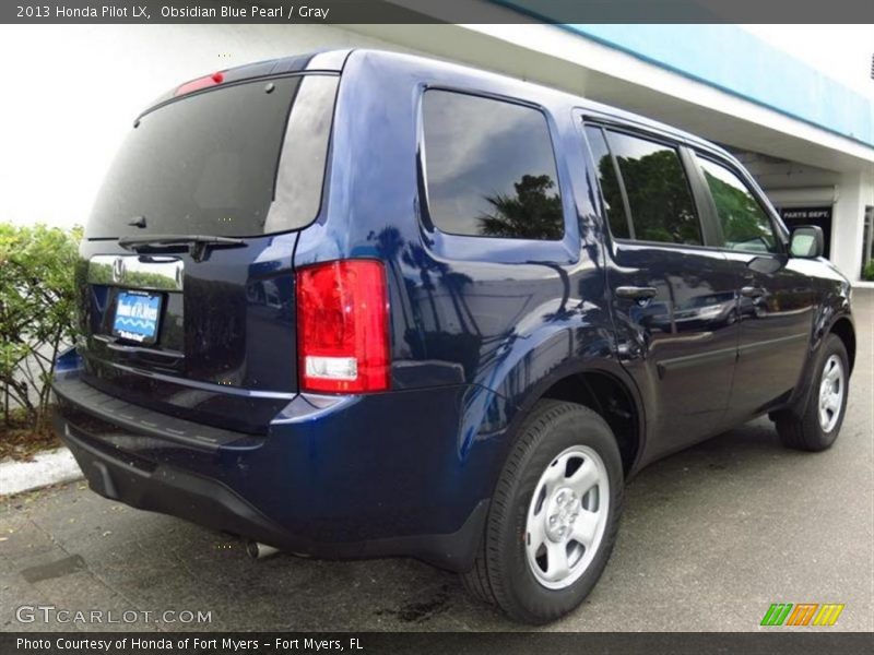 Obsidian Blue Pearl / Gray 2013 Honda Pilot LX